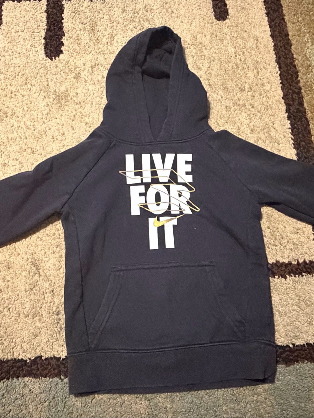 Nike Kids Hoodie with White & Yellow Graphic